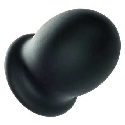 Schwarzer matte silikon analplug mit glattem rundem design aus calexotics boundless ftm stroker reversible 7cm