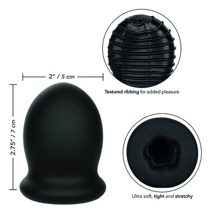 Schutz von calexotics boundless ftm stroker reversibel 7cm schwarzes ultraweiches dehnbares silikon mit texturierter rippung