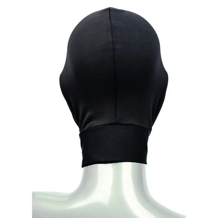 Schwarze, eng anliegende calexotics boundless hood aus elastischem, glattem stoff mit elastischem bund am unteren rand