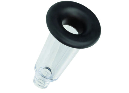 Clear plastikflasche mit schwarzem gummiverschluss oben im calexotics boundless körperpumpen-kit