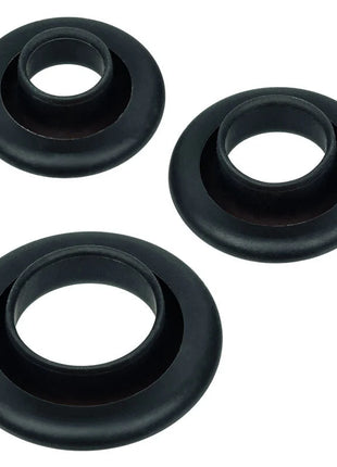 Black rubber grommets mit glattem ring und leicht vertieftem loch im calexotics boundless körperpumpen-kit