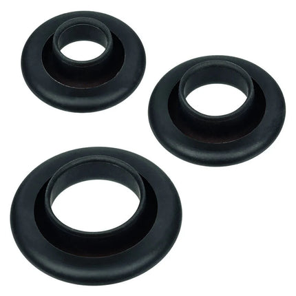 Black rubber grommets mit glattem ring und leicht vertieftem loch im calexotics boundless körperpumpen-kit