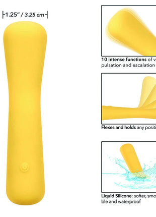 Calexotics boundless mini-flexiwand gelbes silikon vibrierspielzeug mit glattem flexiblem design