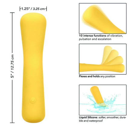 Calexotics boundless mini-flexiwand gelbes silikon vibrierspielzeug mit glattem flexiblem design