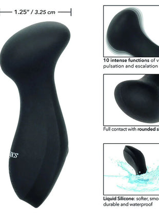 Schwarzes liquid silikon vibratorspielzeug mit glattem, ergonomischem design von calexotics boundless mini-massager