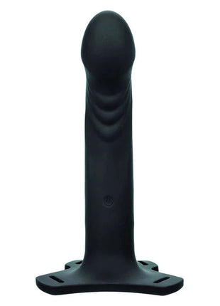 Schwarzer silikon-analplug mit strukturierten rillen und stabilem sockel von calexotics boundless multi harness