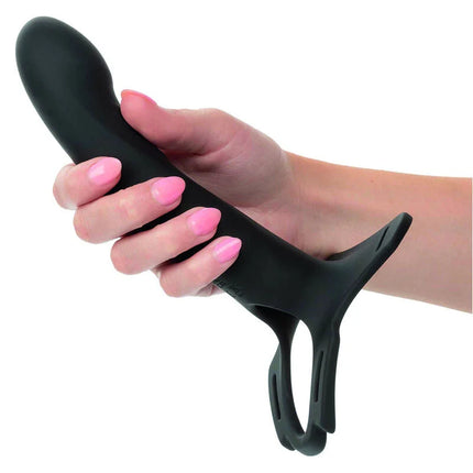 Schwarzer silikon-analplug mit ergonomischem griff und integriertem ring von calexotics boundless multi harness