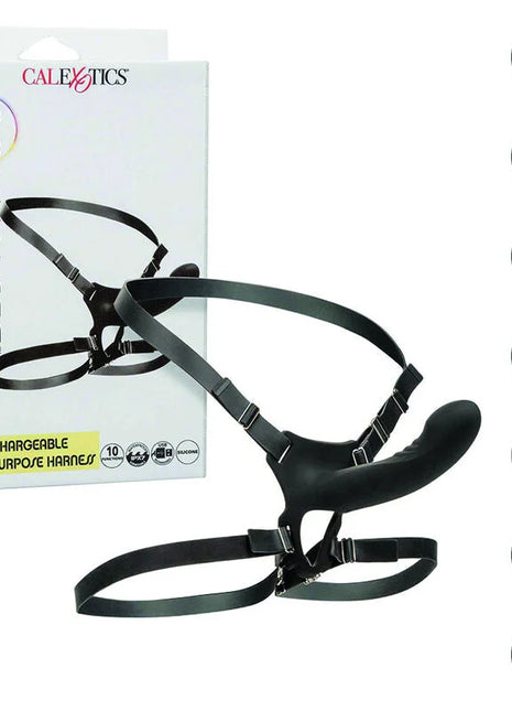 Schwarzer silikon-boundless multi-harness von calexotics mit verstellbaren riemen und eingebautem funktion-speicherchip
