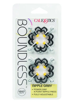 Caleexotics boundless nippelgriffe schwarze und gelbe silikon nippelklammern in verpackung