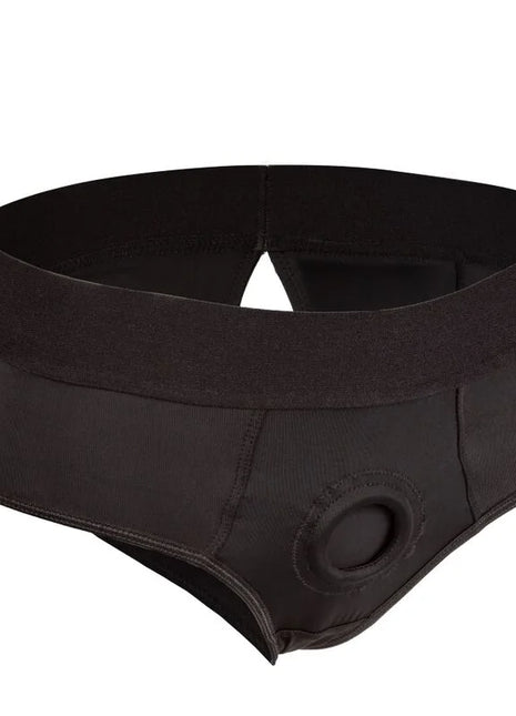 Black elastischer boundless rückenloser slip mit rundem ausschnitt vorne von calexotics in größe xxl/xxxl