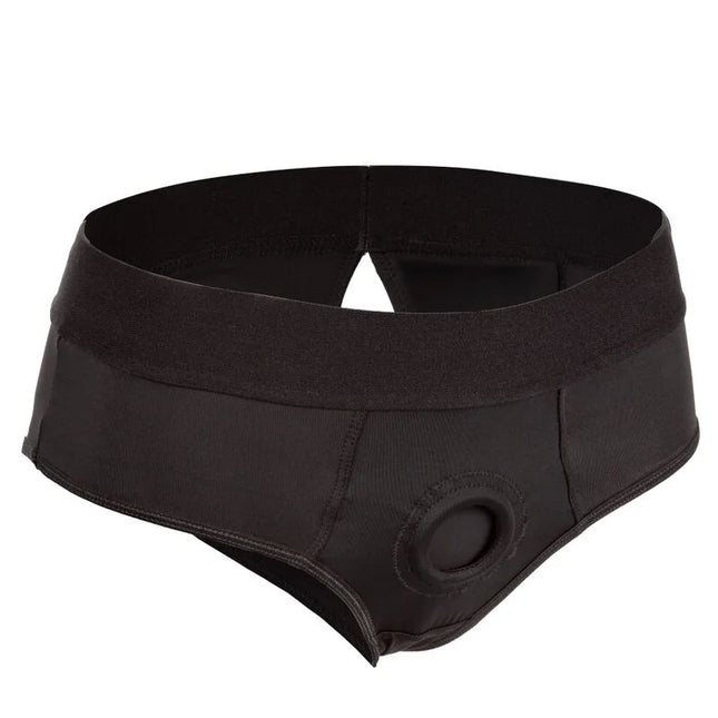 Black elastischer boundless rückenloser slip mit rundem ausschnitt vorne von calexotics in größe xxl/xxxl