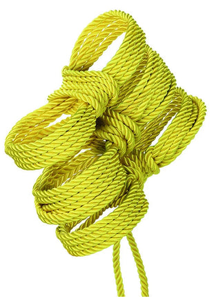 Calexotics boundless seil 10m gelb hellgelbes geflochtenes seil mit dekorativem knoten aus robustem material