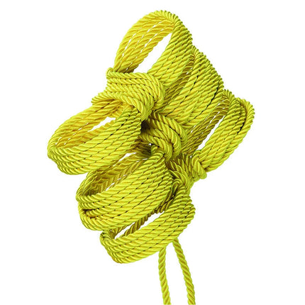 Calexotics boundless seil 10m gelb hellgelbes geflochtenes seil mit dekorativem knoten aus robustem material