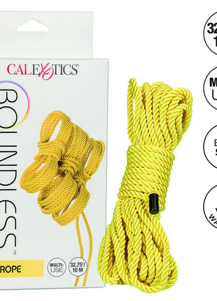 Calexotics boundless seil 10m gelb bright yellow braided rope with black plastic end cap