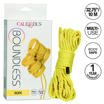 Calexotics boundless seil 10m gelb bright yellow braided rope with black plastic end cap