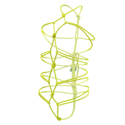 Caleexotics boundless seil 10m gelb limegrünes sicherungsseil mit spiralmuster und verstärkten knoten