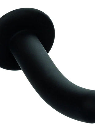 Schwarzer silikon analplug mit abgerundeter, geschwungener form und glatter oberfläche von calexotics