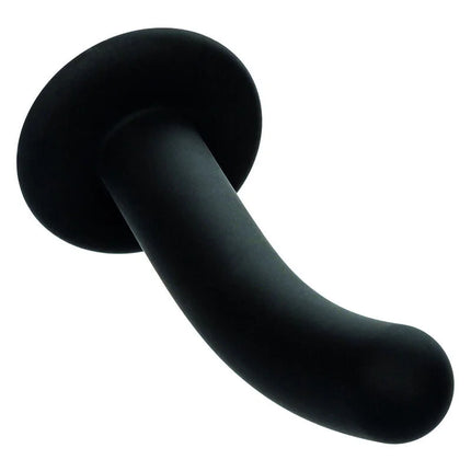 Schwarzer silikon analplug mit abgerundeter, geschwungener form und glatter oberfläche von calexotics