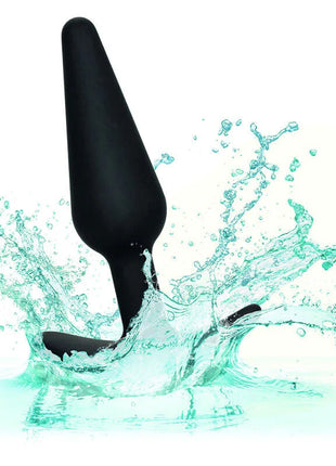 Calexotics boundless slim plug schwarzer silikon analplug mit spitz zulaufender spitze und glattem rundem stück