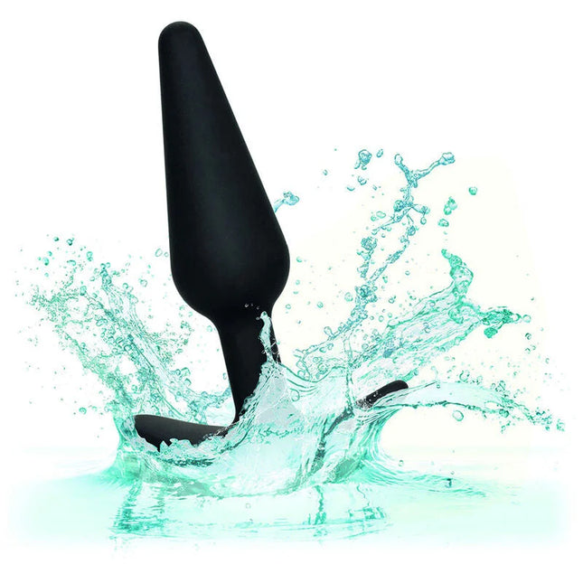 Calexotics boundless slim plug schwarzer silikon analplug mit spitz zulaufender spitze und glattem rundem stück