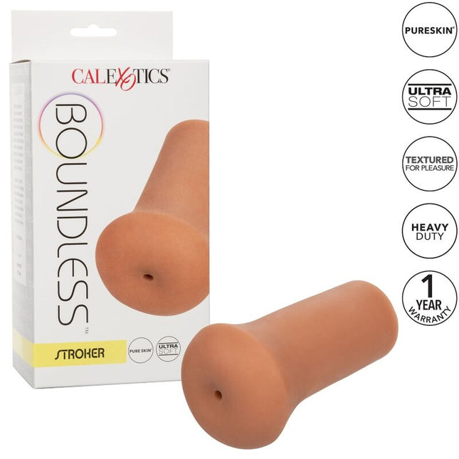Calexotics boundless stroker karamell ein peachfarbener ultraweicher textured pleasure device aus pureskin material