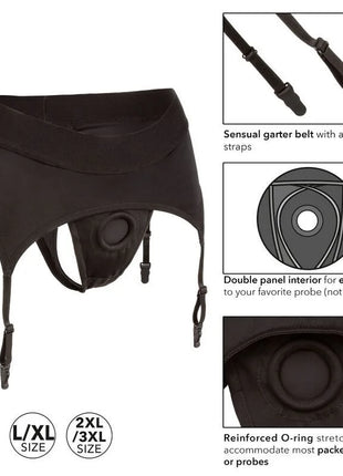 CALEXOTICS - BOUNDLESS THONG MIT GARTER S/M - Strapon Gurte