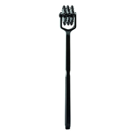 Schwarzer metall-rückenmassagegerät mit langem griff und mehreren stachelrollen oben calexotics boundless trio pleasure wheel