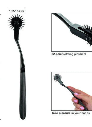 Calexotics boundless vergnügen schwarzer 22-zahn drehender pinwheel mit schlankem, geripptem griff