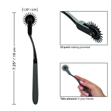 Calexotics boundless vergnügen schwarzer 22-zahn drehender pinwheel mit schlankem, geripptem griff