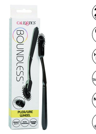 Calexotics boundless vergnügen schwarze freude rad mit ergonomischem griff und stacheligem pinwheel kopf