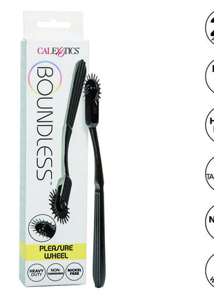 Calexotics boundless vergnügen schwarze freude rad mit ergonomischem griff und stacheligem pinwheel kopf