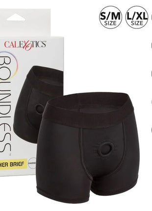 Schwarzer calexotics boxer-gurt l/xl mit elastischem bund und zentraler runderöffnung für grenzenlosen tragekomfort