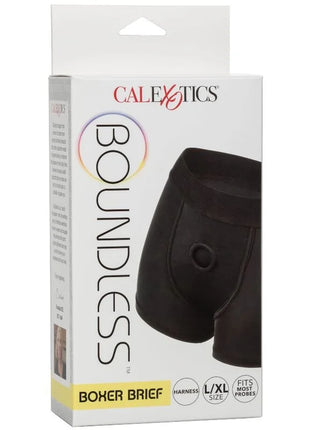 Calexotics boxer-gurt l/xl schwarze boxer briefs mit zentralem rundem ausschnitt und elastischem bund