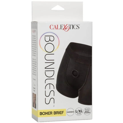 Calexotics boxer-gurt l/xl schwarze boxer briefs mit zentralem rundem ausschnitt und elastischem bund