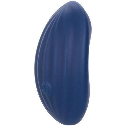 Blaues silikongerät calexotics cashmere samt curve mit glattem design und feinen vertikalen rillen
