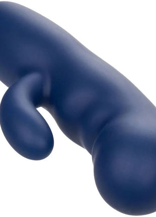 Deep blue silicone toy calexotics cashmere-seiden-duo-blau with smooth rounded design and small head protrusion