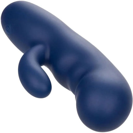 Deep blue silicone toy calexotics cashmere-seiden-duo-blau with smooth rounded design and small head protrusion