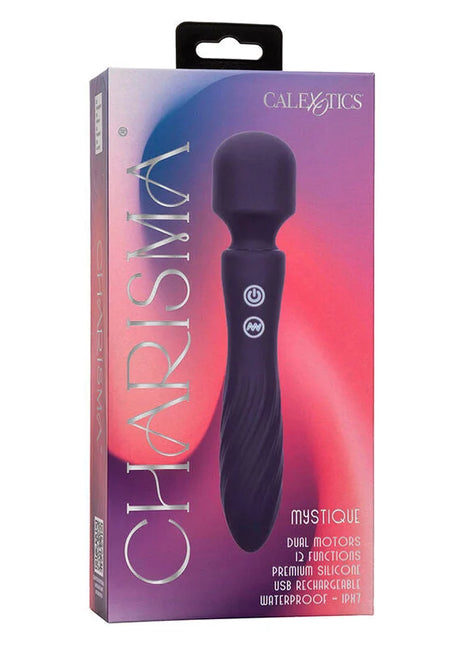 Lila silikon wand mit doppel motor und 12 funktionen calexotics charisma mystique massager 20,5 x 4,5 cm