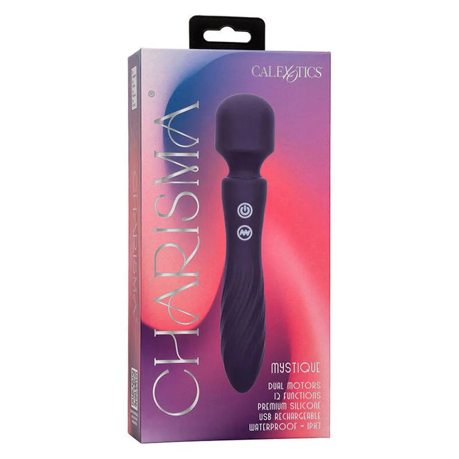 Lila silikon wand mit doppel motor und 12 funktionen calexotics charisma mystique massager 20,5 x 4,5 cm