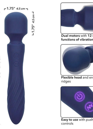 CalExotics Charisma Mystique Massager doppelmotor 12 funktionen 20,5 cm x 4,5 cm lila silikon vibrator mit flexiblem kopf