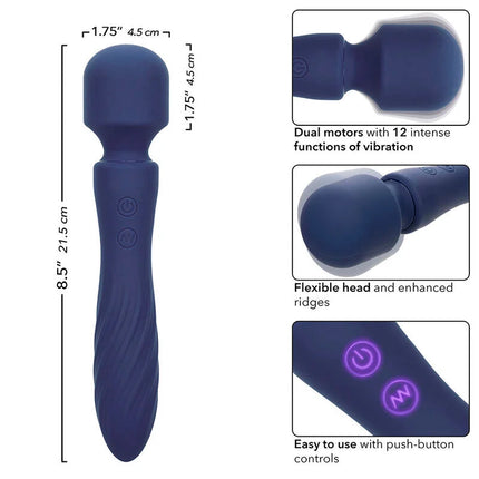 CalExotics Charisma Mystique Massager doppelmotor 12 funktionen 20,5 cm x 4,5 cm lila silikon vibrator mit flexiblem kopf