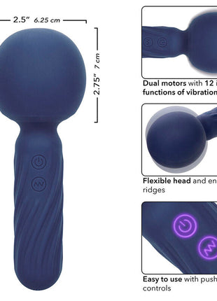 Deepblaue silikonvibrator mit dualmotoren und flexiblem kopf calexotics charisma seduction massager lila