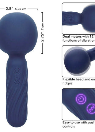 Deepblaue silikonvibrator mit dualmotoren und flexiblem kopf calexotics charisma seduction massager lila
