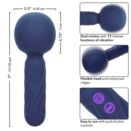 Deepblaue silikonvibrator mit dualmotoren und flexiblem kopf calexotics charisma seduction massager lila