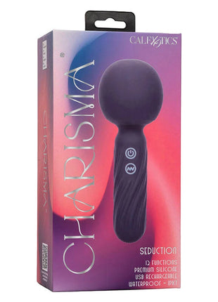 Lila calexotics charisma seduction massager aus silikon mit abgerundetem kopf und texturiertem griff 17,75 cm
