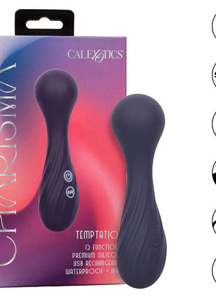 Dunkellila silikon pleasuregerät mit ergonomischem design und zwei steuerungsknöpfen von calexotics