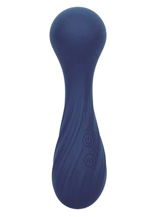 Calexotics charisma temptation massager in navy blue silicone with smooth curved design and two embossed control buttons