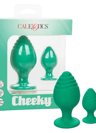 CaleXotics grün silikon anal plug zweiteiliges set für angenehmes tragen und stimulationsspaß