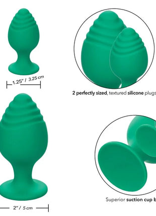 Calexotics cheeky buttplug grün aus grünem, strukturiertem silikon mit saugnapfbasis