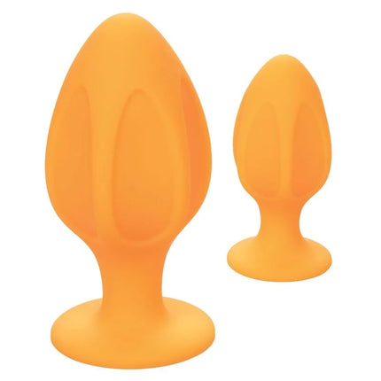 CaleXotics cheeky buttplug orange aus orangefarbenem silikon mit texturierter ergonomischer form